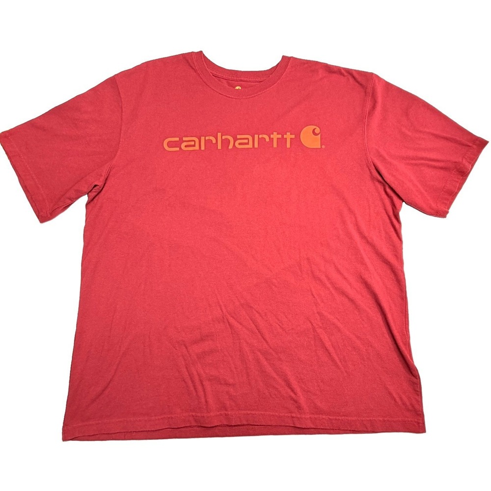 Carhartt Original Fit Logo T-Shirt XL Red Short Sleeve Graphic Tee Oversized
